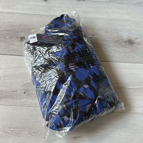 C WONDER by Christian Soriano Mesh ruffle hem dress Blue/Black Sz XLP NWT in pkg - Picture 6 of 10
